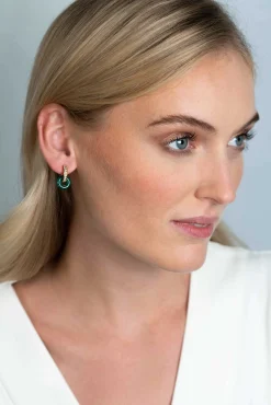 Best Zinzi oorbedels rond 12mm groen agaat ZICH2274G (zonder oorringen)