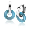 Online Zinzi oorbedels rond 12mm met turquoise howliet edelsteen ZICH2274T (zonder oorringen)