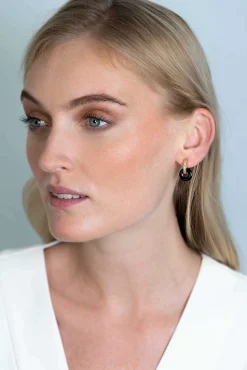 Sale Zinzi oorbedels rond 12mm zwart onyx ZICH2274Z (zonder oorringen)