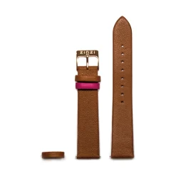 Clearance Zinzi Retro leren horlogeband cognac bruin roségoudkleurige stalen sluiting 18mm RETBAND6