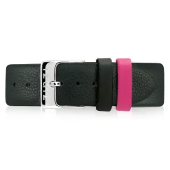 Outlet Zinzi Retro leren horlogeband zwart zilvergekleurde stalen sluiting 18mm RETBAND3