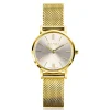 Best Zinzi Retro Mini horloge zilvergekleurde wijzerplaat, geelgoudkleurige kast en stalen mesh band, 24mm extra dun ZIW1833