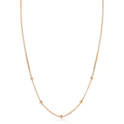Online Zinzi rosé-plated zilveren gourmet ketting met vijf bolletjes 42–45cm ZIC2714R