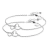 Zinzi set van 2 zilveren armbanden met 2 verbonden hartjes 16,5-19,5cm ZIA2513-SET