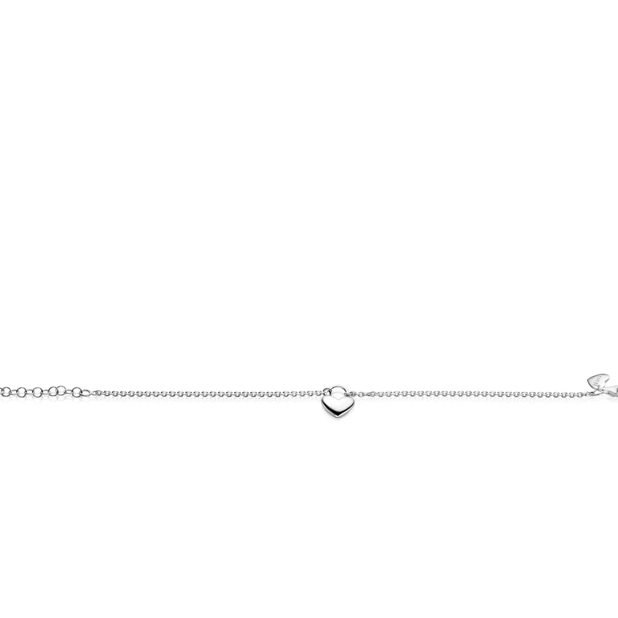 Best Zinzi zilveren schakelarmband met hartvormige slot hanger 17-20cm ZIA2673