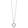 New Zinzi zilveren anker ketting met luxe klaver hanger (15mm) rondom bezet met witte zirconia's 45-48cm ZIC2617