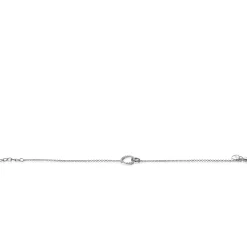 Online Zinzi zilveren armband 2 open rondjes verbonden zwart wit ZIA1987