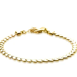 Hot Zinzi zilveren armband geel verguld hartjes 4,5mm breed ZIA1798G