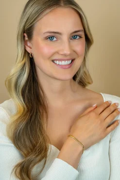 Hot Zinzi zilveren armband geel verguld hartjes 4,5mm breed ZIA1798G