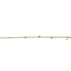 Online Zinzi zilveren armband geel verguld dubbel hartje wit ZIA1721G