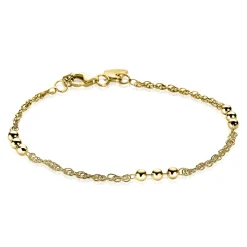 Clearance Zinzi zilveren armband geel verguld bol ZIA1422G