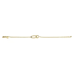 Outlet Zinzi zilveren armband geel verguld ronde vormen 16-19cm ZIA1278G