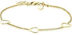 Online Zinzi zilveren armband geel verguld hart 17-20cm ZIA1188G