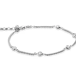 Discount Zinzi zilveren armband gourmet schakel met witte ronde zirconia's ZIA2263