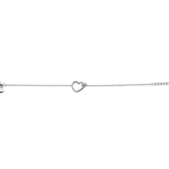 Best Zinzi zilveren armband hartje bol wit ZIA1755