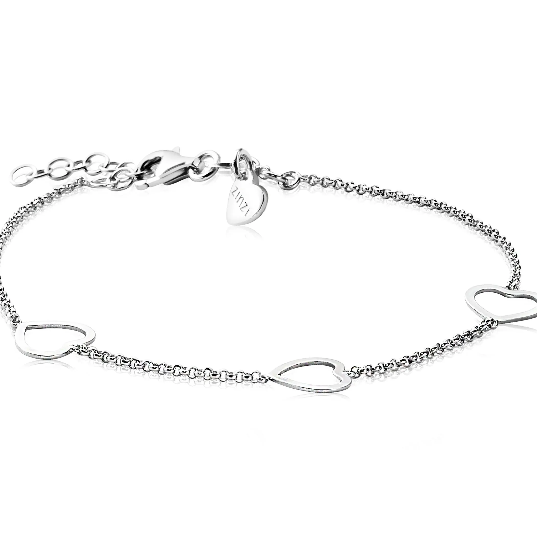 Discount Zinzi zilveren armband hart 17-20cm ZIA1188