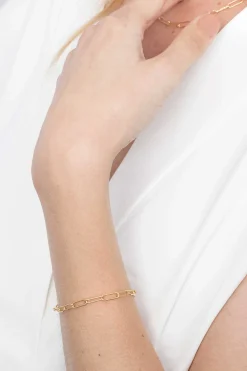 Best Zinzi zilveren armband in 14K geel verguld met trendy paperclip schakels van 3,4mm breed ZIA1992G
