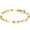 Clearance Zinzi zilveren armband in 14K geel verguld met ovale closed for ever schakels 6mm breed ZIA1990G