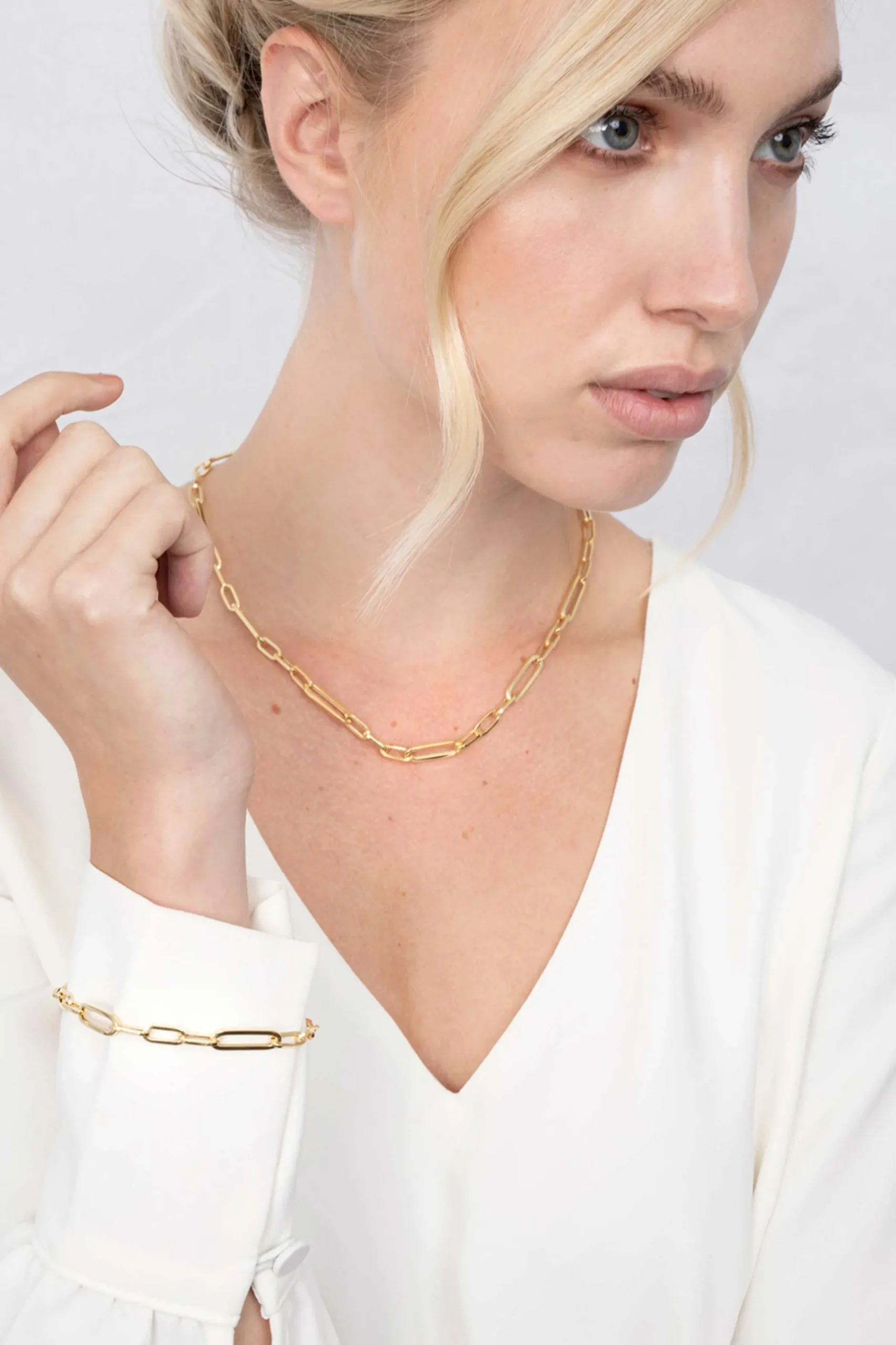 Clearance Zinzi zilveren armband in 14K geel verguld met ovale closed for ever schakels 6mm breed ZIA1990G