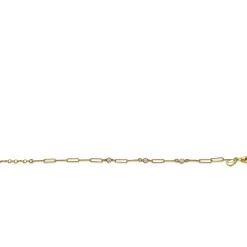 New Zinzi zilveren armband 14K geel verguld paperclip schakel rond zirconia 17-20 cm ZIA2079Y