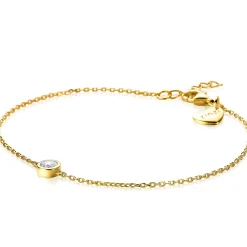 Outlet Zinzi zilveren armband 14K geel verguld rond wit ZIA1393Y
