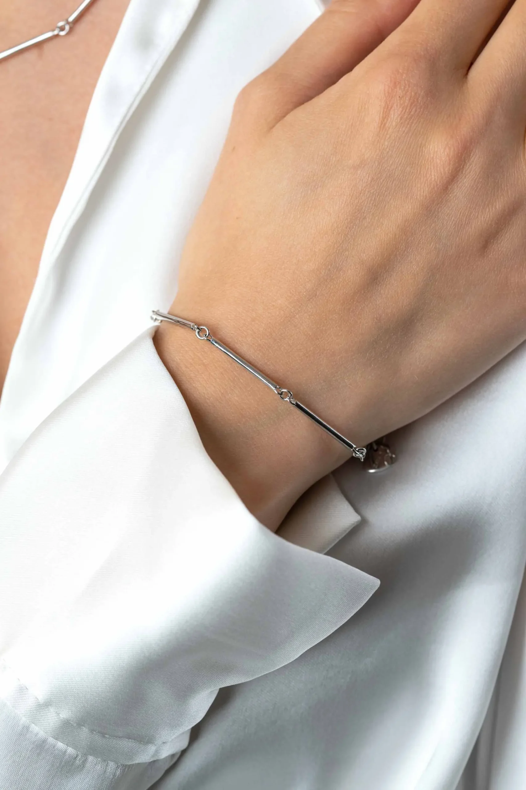Discount Zinzi zilveren armband met lange gladde staafjes 16,5-19,5cm ZIA2539