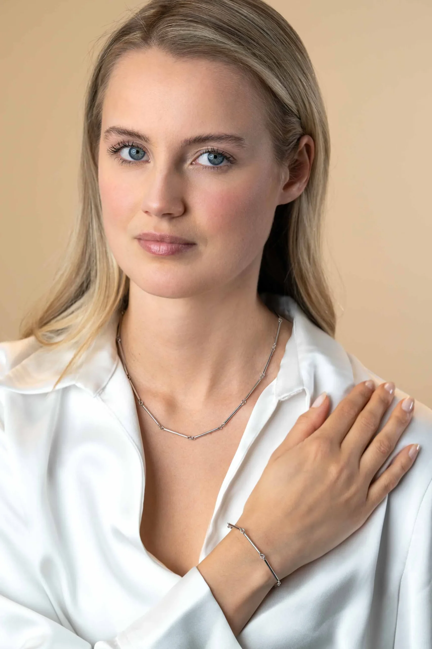 Discount Zinzi zilveren armband met lange gladde staafjes 16,5-19,5cm ZIA2539