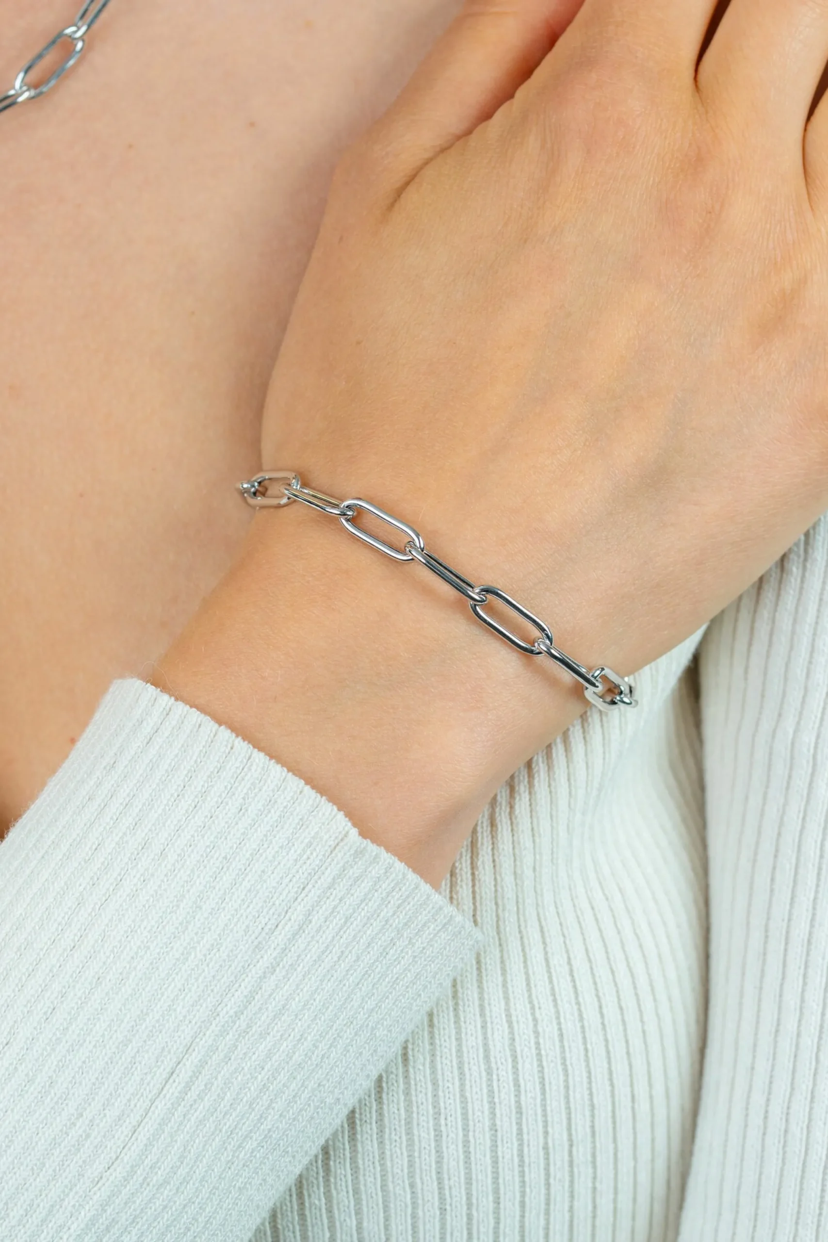 Discount Zinzi zilveren armband met 5,5mm brede paperclip schakel 19cm ZIA2286