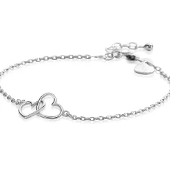 Best Zinzi zilveren armband met 2 verbonden hartjes 16,5-19,5cm ZIA2513