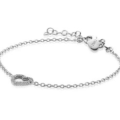 Hot Zinzi zilveren armband met open hartje (9,5mm) voorzien van een bolstructuur 17-20cm ZIA2703