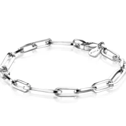 Online Zinzi zilveren armband met ovale closed for ever schakels 6mm breed ZIA1990