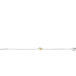 Outlet Zinzi zilveren armband met ronde zetting geelverguld wit 17-19cm ZIA1775G