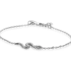 New Zinzi zilveren armband met elegante slang, witte zirkonia's ZIA2721
