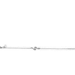 New Zinzi zilveren armband met elegante slang, witte zirkonia's ZIA2721