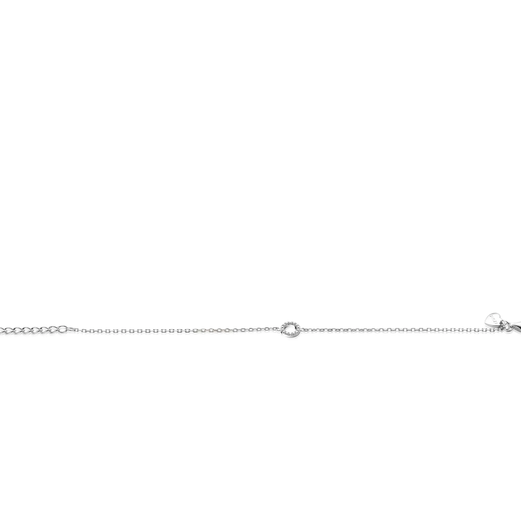 Zinzi zilveren armband met open rondje (7,5mm) bezet met witte zirconia's 16,5-19,5cm ZIA2550