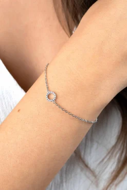 Zinzi zilveren armband met open rondje (7,5mm) bezet met witte zirconia's 16,5-19,5cm ZIA2550