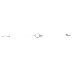Best Zinzi zilveren armband open rond en hart in elkaar wit ZIA1483
