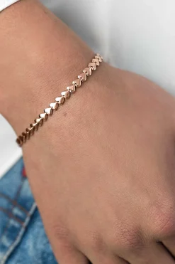 Best Zinzi zilveren armband rosé verguld hartjes 4,5mm breed ZIA1798R
