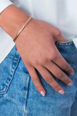 Best Zinzi zilveren armband rosé verguld hartjes 4,5mm breed ZIA1798R
