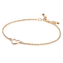 New Zinzi zilveren armband rosé verguld met open hartje ZIA1420R