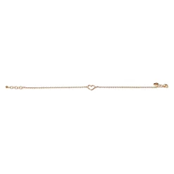 New Zinzi zilveren armband rosé verguld met open hartje ZIA1420R