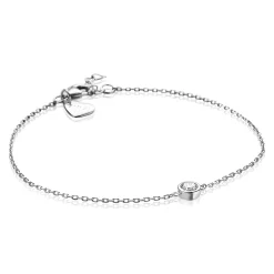 Outlet Zinzi zilveren armband rond wit ZIA1393