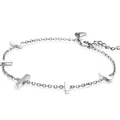 Outlet Zinzi zilveren armband staafjes wit ZIA1762