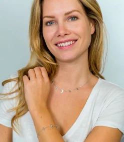 Outlet Zinzi zilveren armband staafjes wit ZIA1762