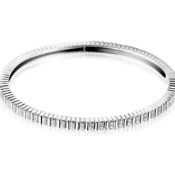 Sale Zinzi zilveren bangle armband 4mm breed, bezet met witte zirkonia's 60mm ZIA2686
