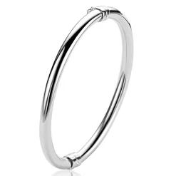 Best Zinzi zilveren bangle armband glad 5mm ronde buis en luxe scharniersluiting ZIA2754