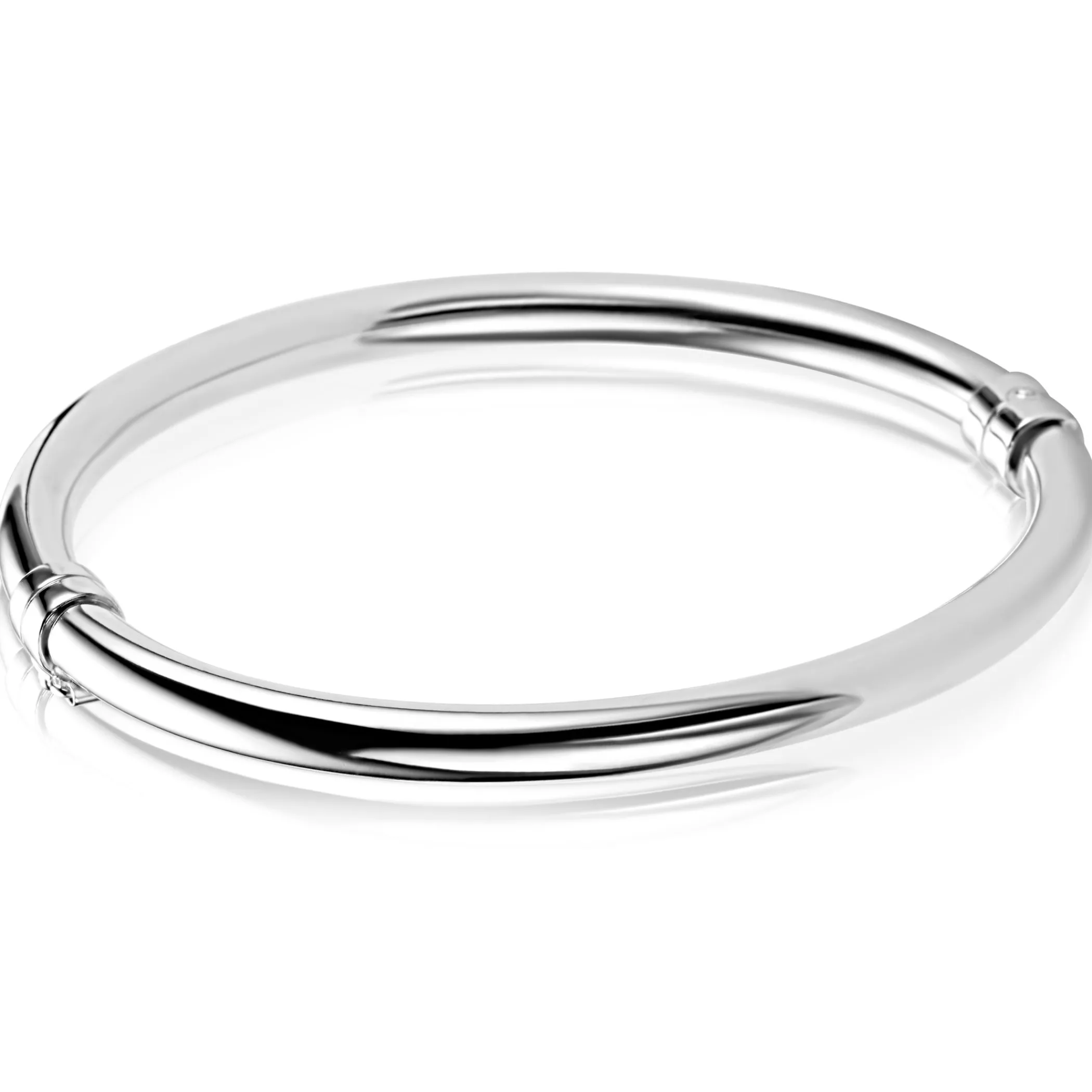 Best Zinzi zilveren bangle armband glad 5mm ronde buis en luxe scharniersluiting ZIA2754