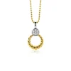 Discount Zinzi zilveren bicolor ronde hanger 20mm gedraaid motief, bezet met witte zirconia's ZIH2390Y (zonder collier)