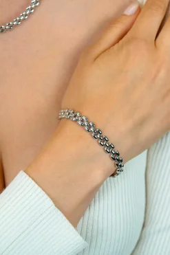 Sale Zinzi zilveren brede rolex-style schakel-armband 8mm breed 19cm ZIA2764
