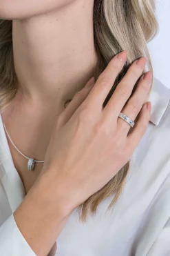 Sale Zinzi zilveren chique ring bezet met verschillende vormen witte zirconia's ZIR2118
